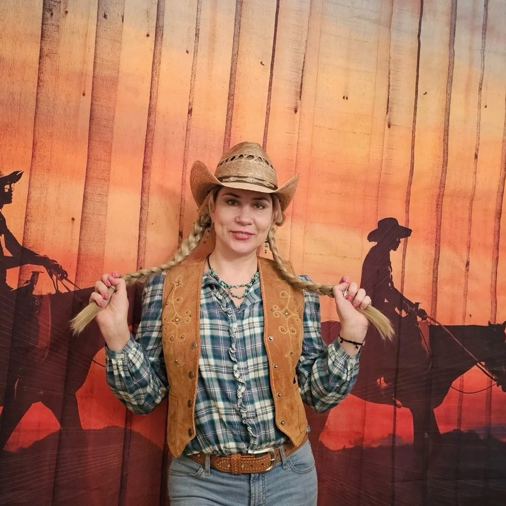 Sunset Cowboy vinyl background size 10x7 ft